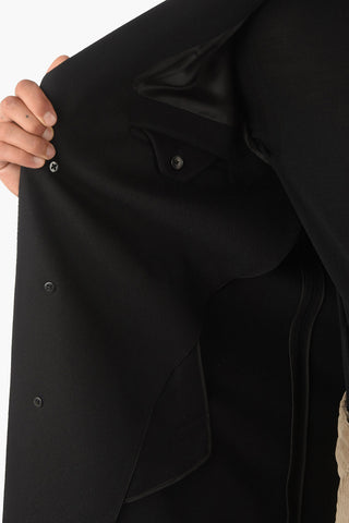 ZZEGNA center vent 3-button chesterfield coat