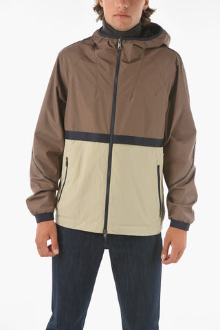 ZZEGNA Logoed Hooded Windbreaker