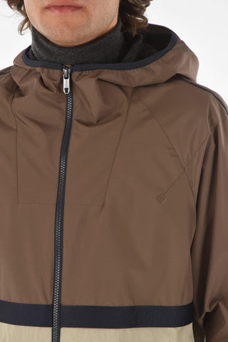 ZZEGNA Logoed Hooded Windbreaker