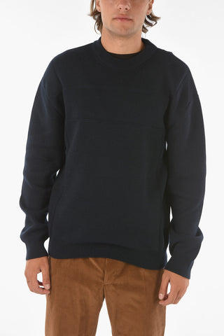 ZZEGNA Solid Color Crew-neck Sweater