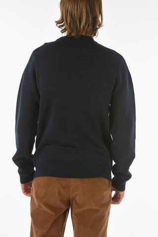 ZZEGNA Solid Color Crew-neck Sweater