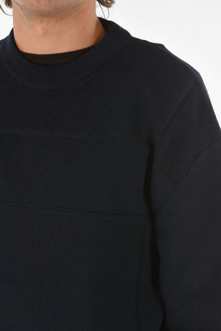 ZZEGNA Solid Color Crew-neck Sweater