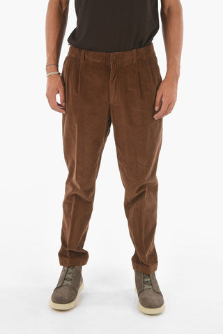 ZZEGNA double pleat corduroy pants
