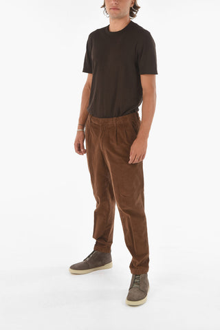 ZZEGNA double pleat corduroy pants