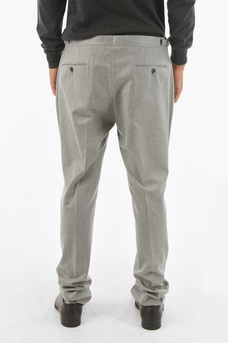 Wool Chino Pants with Adjustable Waist