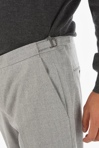 Wool Chino Pants with Adjustable Waist