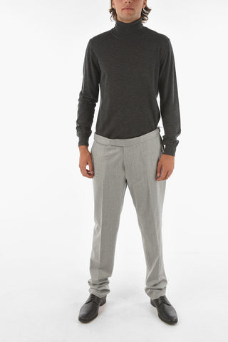 Wool Chino Pants with Adjustable Waist