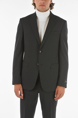 ZZEGNA windowpane check side vents notch lapel 2-button suit