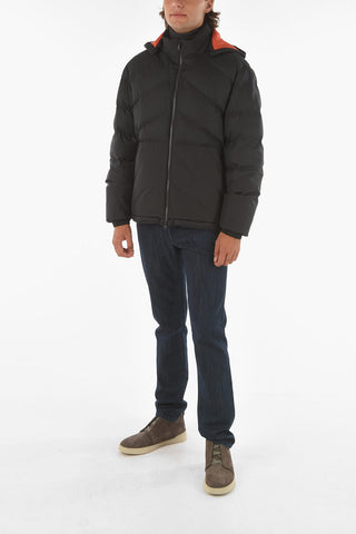 ZZEGNA Bomber with Two-tone Removable Hood