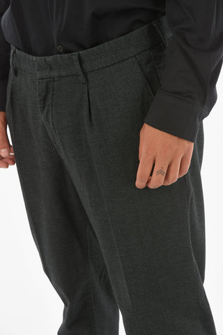 ZZEGNA cuffed hem single pleat pants