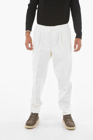 ZZEGNA Double-pleated Chino Pants with Waist Drawstring