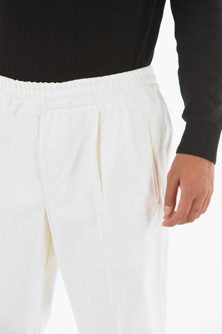 ZZEGNA Double-pleated Chino Pants with Waist Drawstring