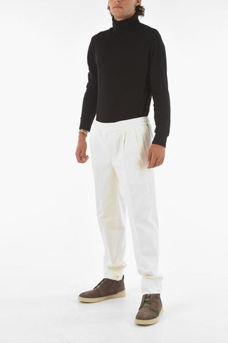 ZZEGNA Double-pleated Chino Pants with Waist Drawstring