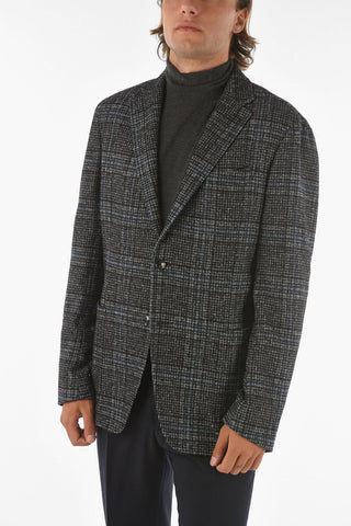 Blazer 2 Bottoni District Check con Tasche a Toppa