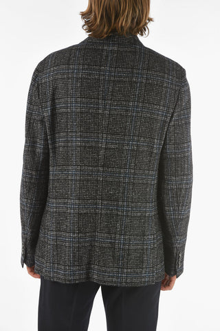 Blazer 2 Bottoni District Check con Tasche a Toppa