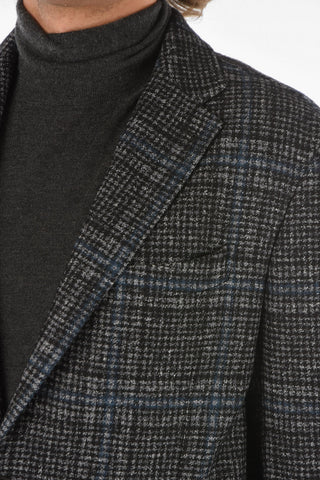 Blazer 2 Bottoni District Check con Tasche a Toppa