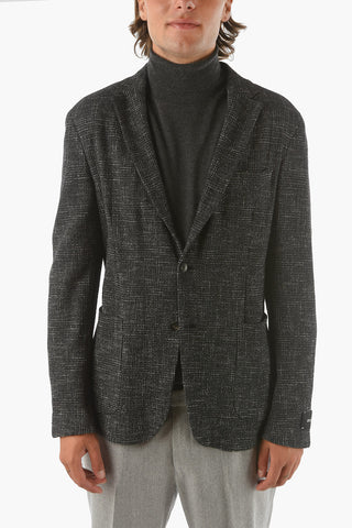 ZZEGNA Stretched Wool Blend Blazer with Notch Lapel