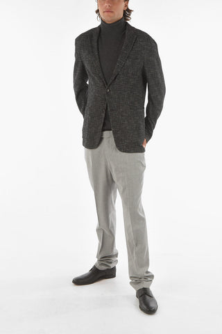 ZZEGNA Stretched Wool Blend Blazer with Notch Lapel