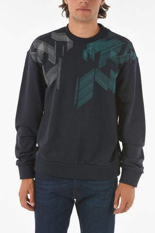 ZZEGNA front printed crew-neck sweatshirt