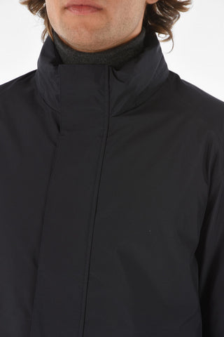 ZZEGNA Hooded Jacket with Waist Drawsting