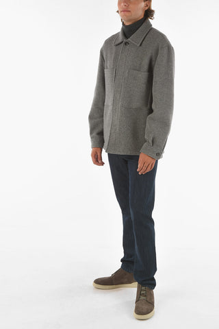 ZZEGNA Wool Blend Short Coat with 4 Pockets