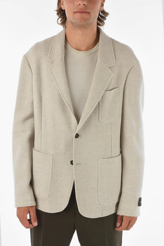 Z ZEGNA Patch Pocket Half-lined Wool Blazer