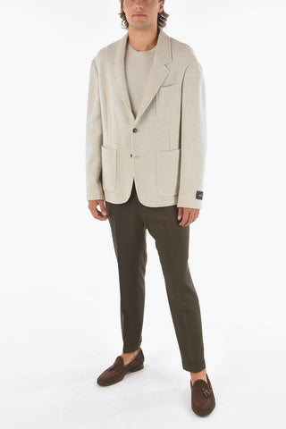 Z ZEGNA Patch Pocket Half-lined Wool Blazer