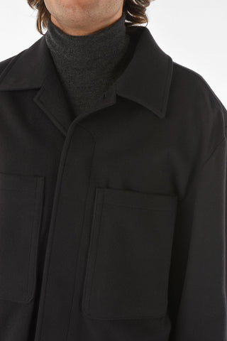 ZZEGNA Wool Overshirt with Hidden Button Fastening