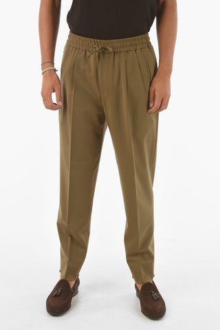 ZZEGNA Double-pleated Chino Pants with Waist Drawstring
