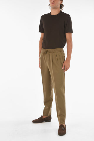 ZZEGNA Double-pleated Chino Pants with Waist Drawstring
