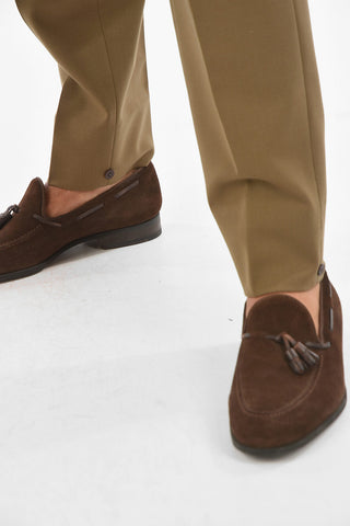 ZZEGNA Double-pleated Chino Pants with Waist Drawstring