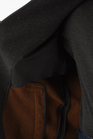 Z ZEGNA Belted Striped Wool Coat