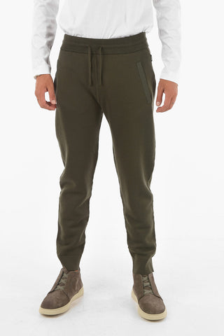 ZZEGNA 3 Pockets Wool Joggers with Drawstring Waist