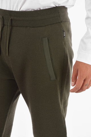 ZZEGNA 3 Pockets Wool Joggers with Drawstring Waist