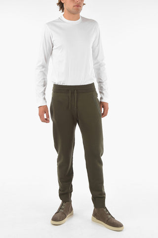 ZZEGNA 3 Pockets Wool Joggers with Drawstring Waist