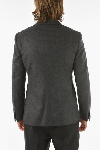 Z ZEGNA Double-breasted Wool Blazer with Flush Pockets