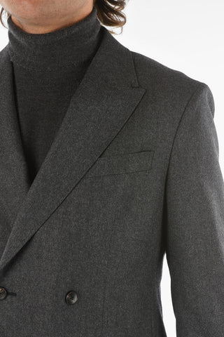 Z ZEGNA Double-breasted Wool Blazer with Flush Pockets
