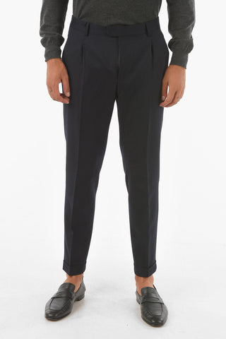 Z ZEGNA Single-pleated 4 Pocket Wool Blend Pants