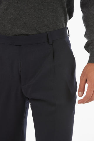Z ZEGNA Single-pleated 4 Pocket Wool Blend Pants