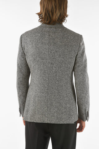 ZZEGNA Double-breasted Wool Blazer with Notch Lapel