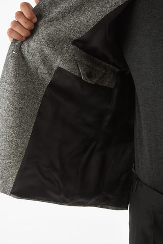 ZZEGNA Double-breasted Wool Blazer with Notch Lapel