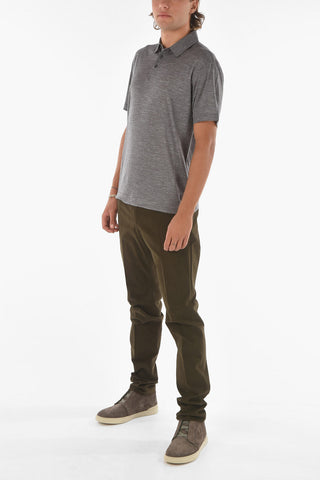 ZZEGNA 3-button wool and flax polo shirt