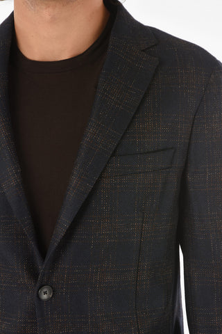 Z ZEGNA Unlined Checkered Motif Blazer