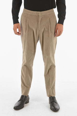 ZZEGNA single pleat corduroy pants