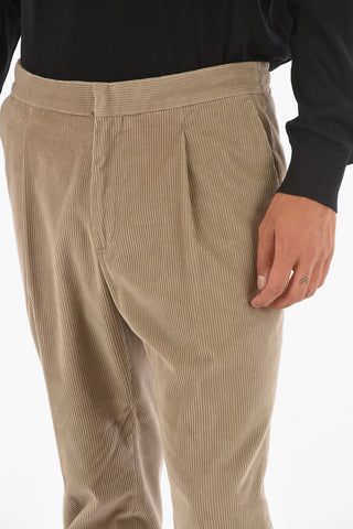 ZZEGNA single pleat corduroy pants