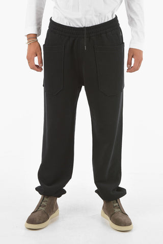ZZEGNA Drawstring Waist Sweat Joggers
