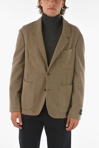 ZZEGNA Wool-blend Single-breasted Blazer with Notched Lapel