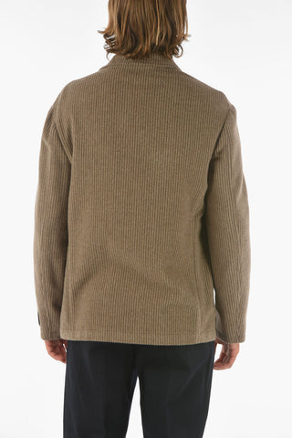 ZZEGNA Wool-blend Single-breasted Blazer with Notched Lapel