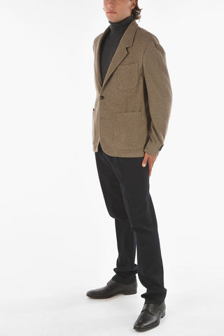 ZZEGNA Wool-blend Single-breasted Blazer with Notched Lapel