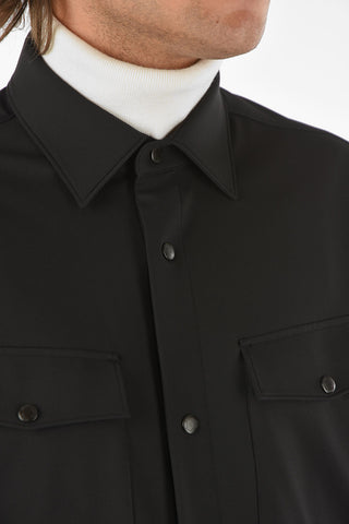 ZZEGNA camicia con doppio taschino e bottoni automatici